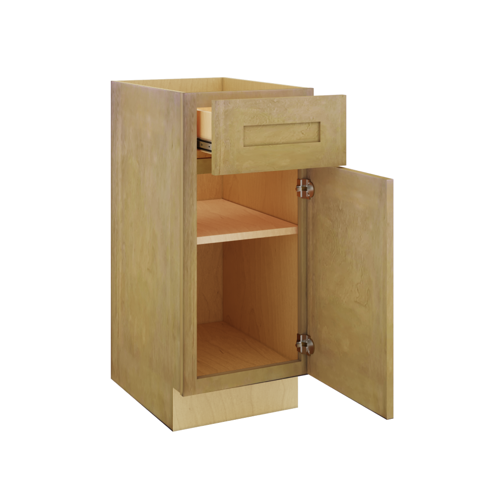 Modernform Cabinet Natural Shaker 15" W X 34 1/2" H X 21" D Base 1 Door/1 Drawer